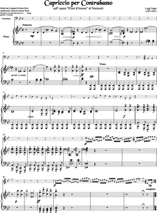 Negri - Capriccio for Contrabass and Piano
